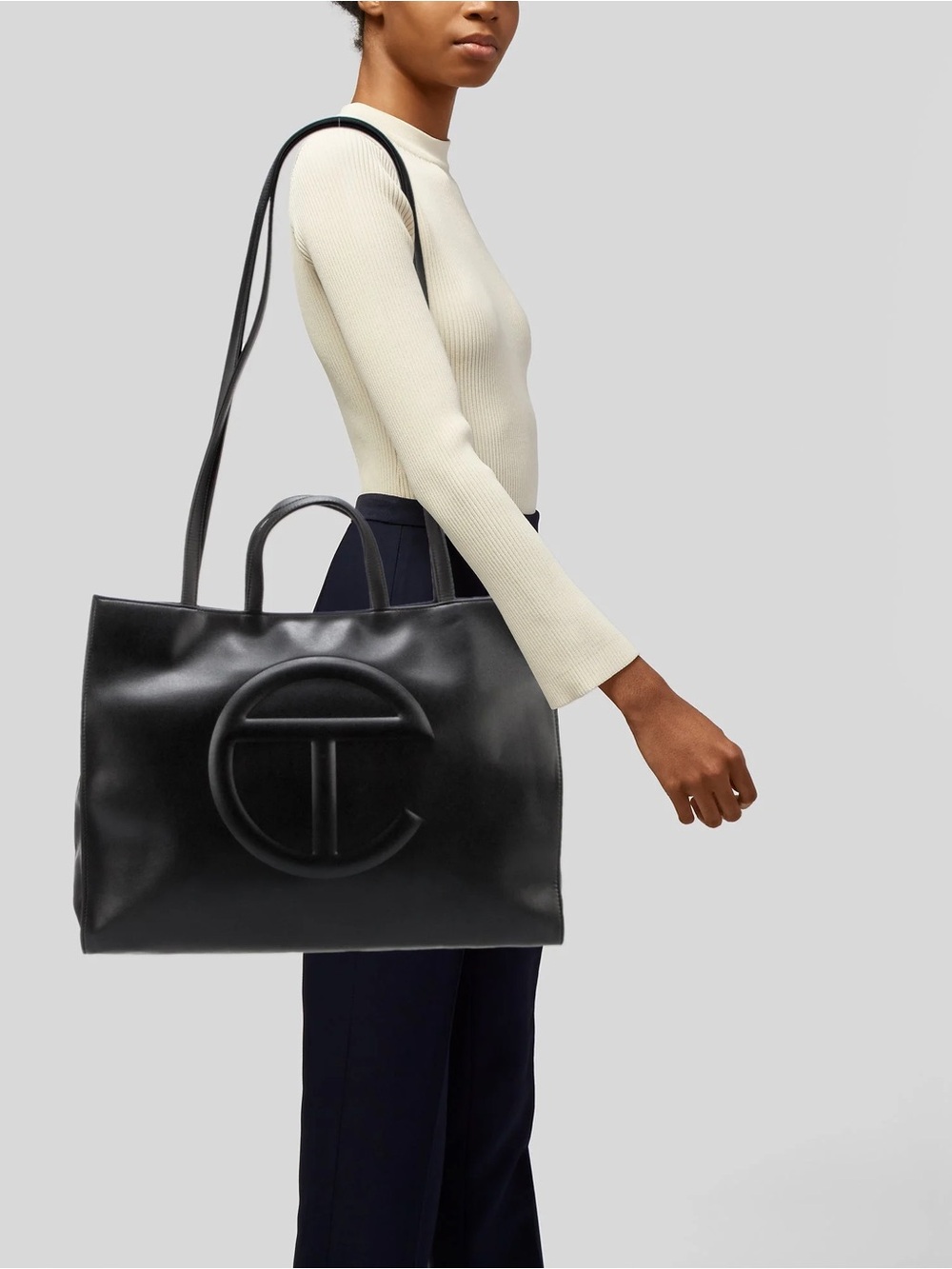 Telfar Black Large Shopper Tote Bag New with Tags